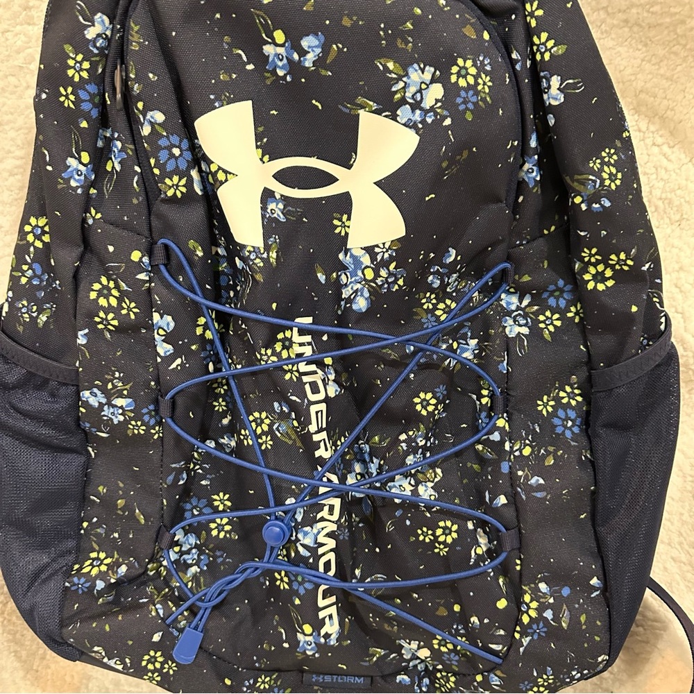 Under Armour Navy Floral Backpack - Picture 3 of 13
